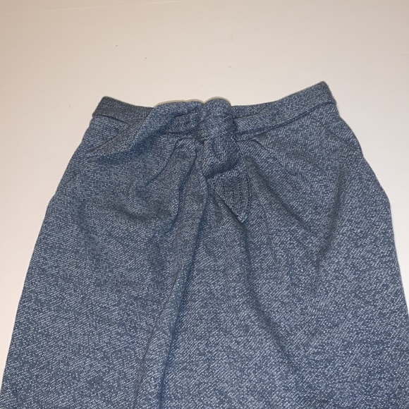 🆕 Peter Jensen Blue Pencil Skirt with Bow Tie Belt - Women’s Size XS - Picture 4 of 9